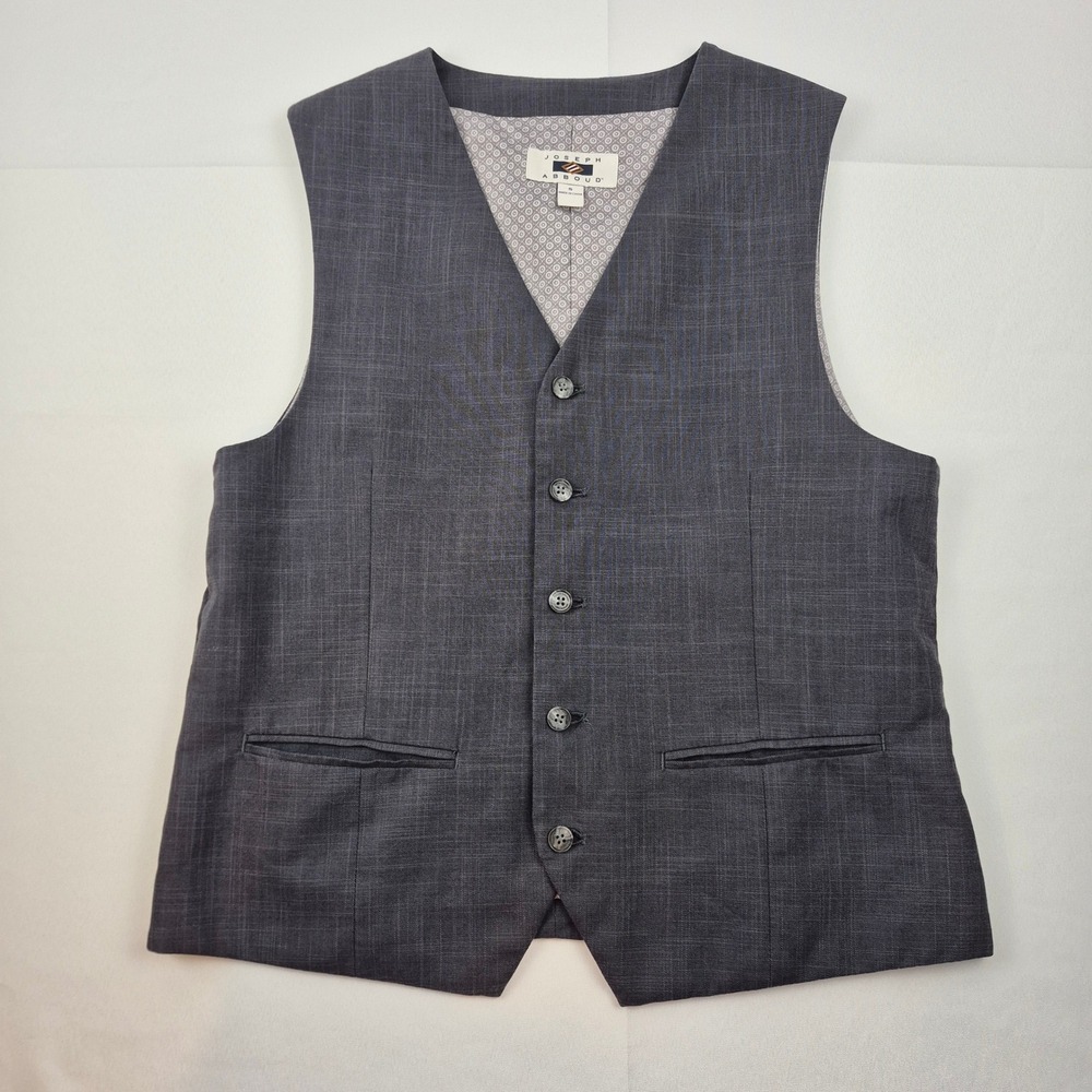 Joseph Abboud Men's Vest Gray Button Front Dress Waistcoat Small Classic Formal‎